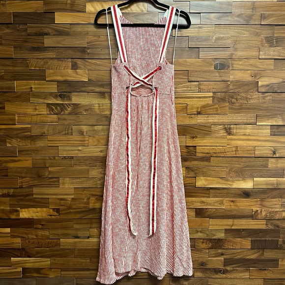 Zara - Red-Off-White Stripe Dress - Picture 4 of 8